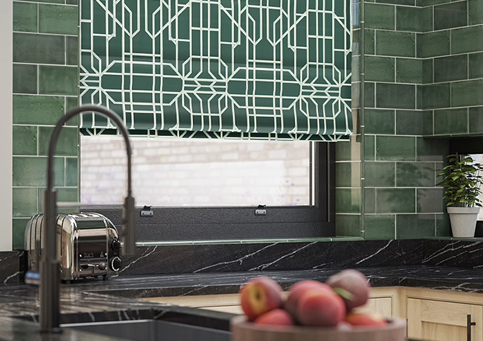 Bamboo Brights, Dark Green - Twist&Fit Roman Blind - Image 5